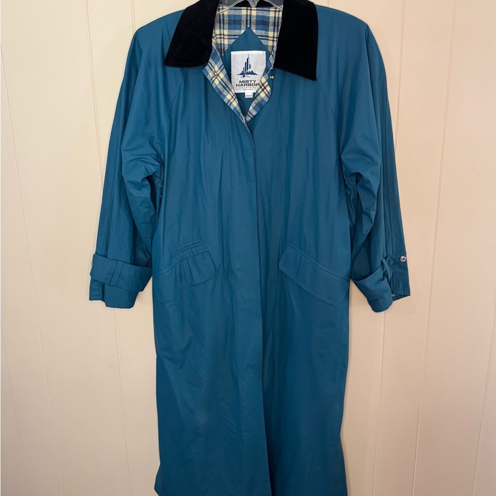 Vintage Misty Harbor Women's Lined Blue Rain Jacket